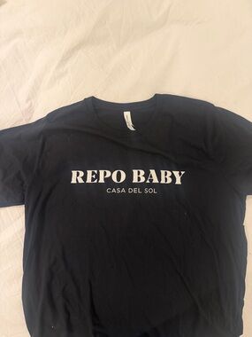 Bella Canvas Black Tee with White "REPO BABY" Print